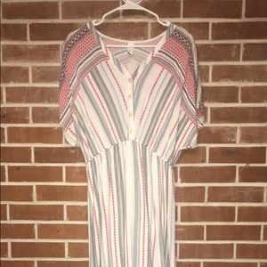 Smocked Short-Sleeved Maxi Dress
